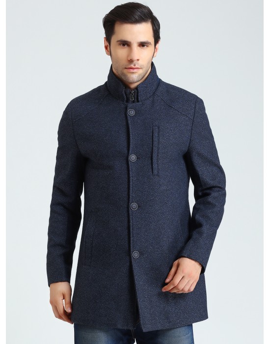 ACROWOOL COAT MEN  NAVY MIXTURE